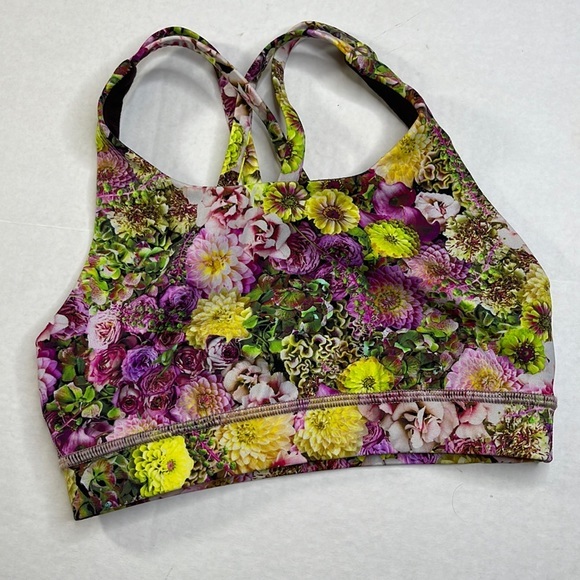 Lululemon Energy Bra Nulux Inflorescent Multi Size 2 - Picture 3 of 6